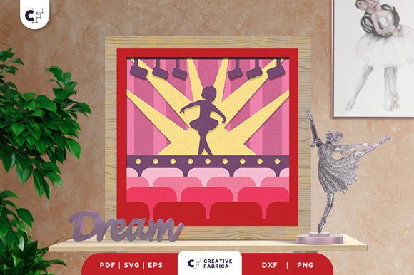Ballerina 3D SVG: Elegant Sports Art for Crafters