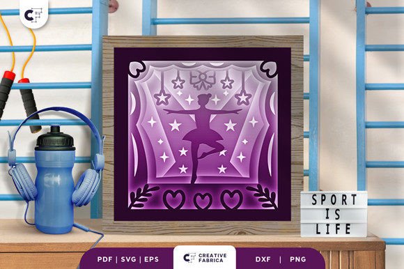 Ballerina on the Stage 3D SVG for Sports Art