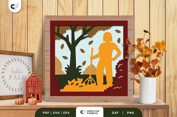 Fall 3D SVG: Raking Autumn Leaves for Branding