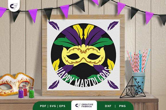 Fat Tuesday Carnival 3D SVG for Mardi Gras Crafts