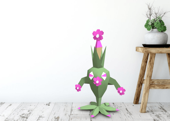 Flower Fleur Creature 3D SVG for Paper Flowers Branding