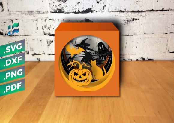 Halloween Shadow Box 3D SVG for Commercial Sales