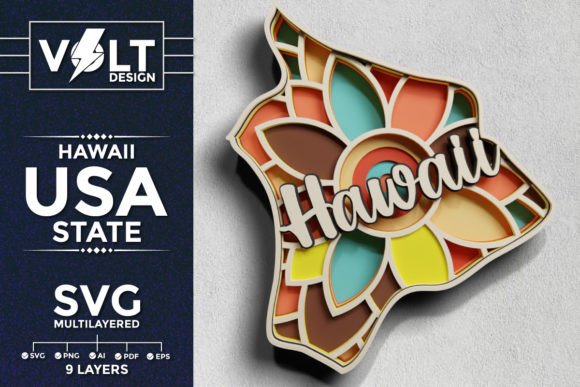 Hawaii 3D SVG: Laser Cutting & Shadow Boxes