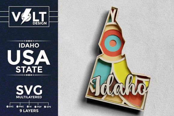 Idaho USA State 3d SVG Paper Cut Review