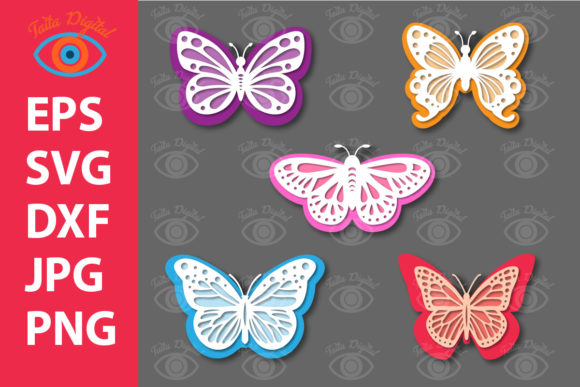 Layered Butterfly Bundle Design: 3D SVG Shapes Review
