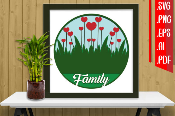 Layered Family Papercut 3D SVG for Shadow Boxes