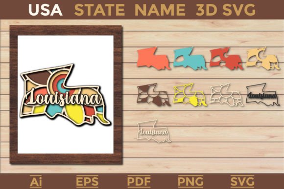 Louisiana 3D SVG: Laser Cutting & Shadow Box Asset
