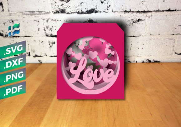 Love Heart Shadow Box 3D SVG for Commercial Sales