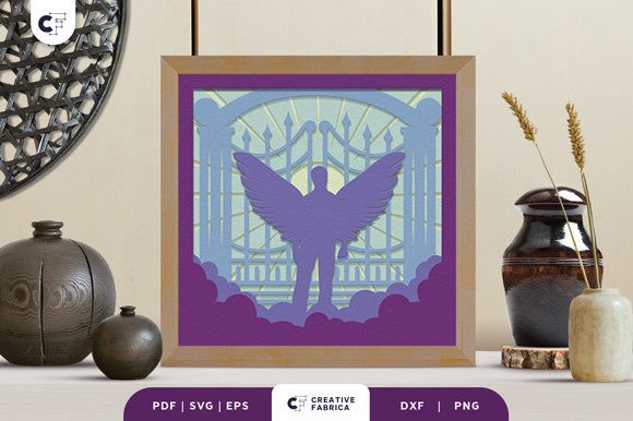 Memorial Man with Wings 3D SVG: People Asset Review