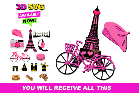 Paris Elements 3D SVG: Shapes for Chic Branding
