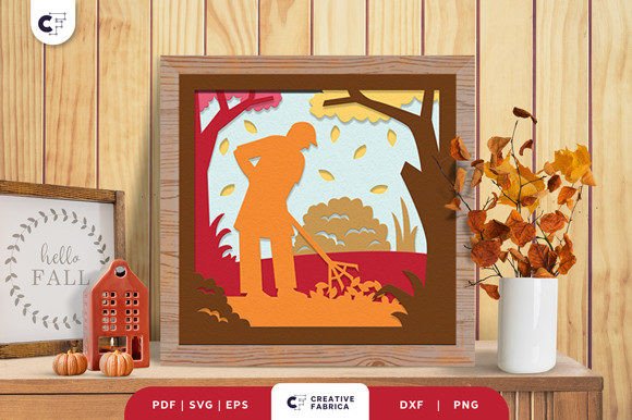 Raking Fallen Leaves 3D SVG: A Fall Design Asset Review