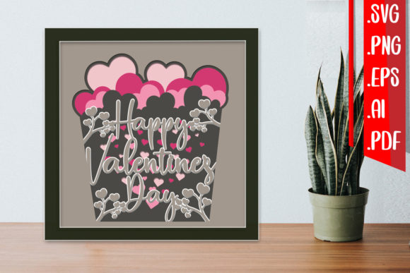 Valentine Layered Papercut 5: 3D SVG for Shadow Boxes