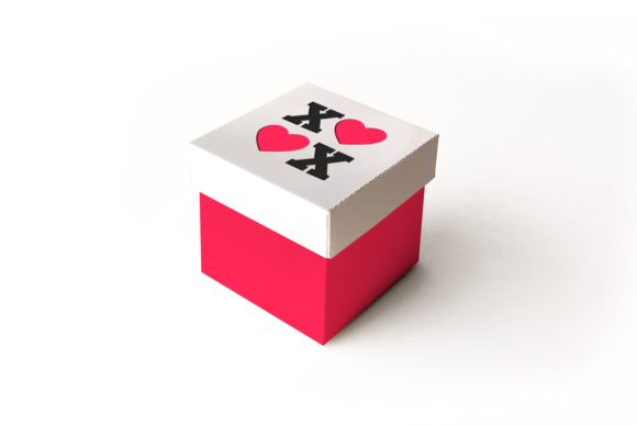 XOXO Hearts Cube Box: 3D SVG Shapes for Blogs